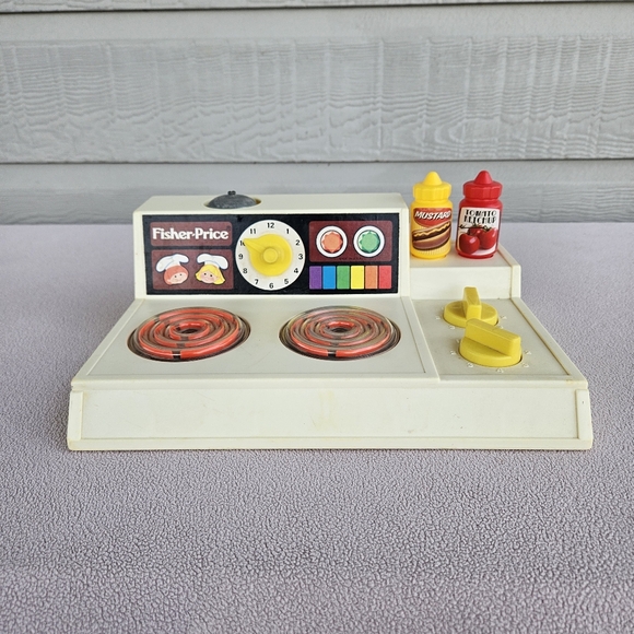 Fisher-Price Other - VTG Fisher Price Magic Burner Stove Top Kitchen Toy Toddler Mustard Ketchup 1978